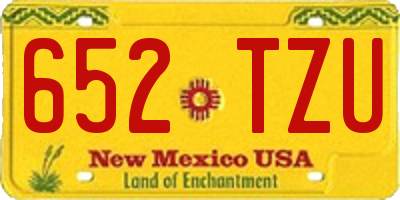 NM license plate 652TZU