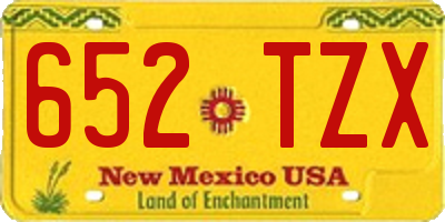 NM license plate 652TZX