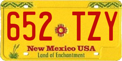 NM license plate 652TZY