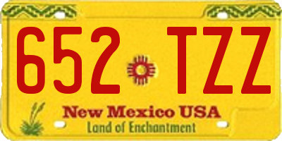 NM license plate 652TZZ