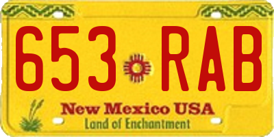 NM license plate 653RAB