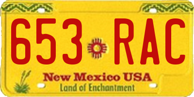 NM license plate 653RAC