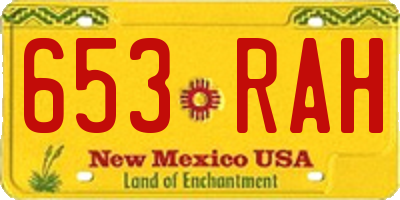 NM license plate 653RAH