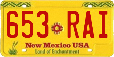 NM license plate 653RAI