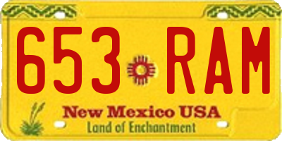 NM license plate 653RAM