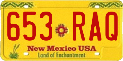 NM license plate 653RAQ