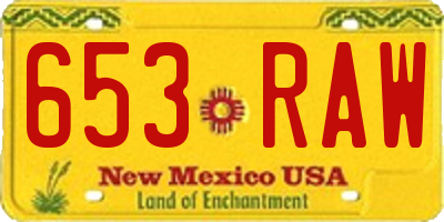NM license plate 653RAW