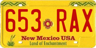 NM license plate 653RAX