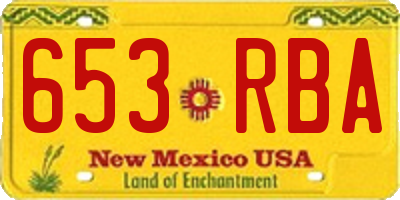 NM license plate 653RBA