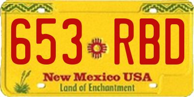 NM license plate 653RBD