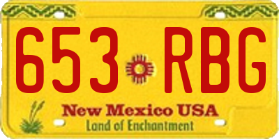 NM license plate 653RBG