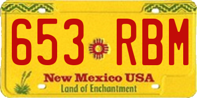 NM license plate 653RBM