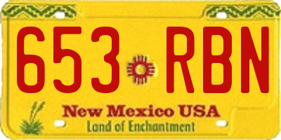 NM license plate 653RBN