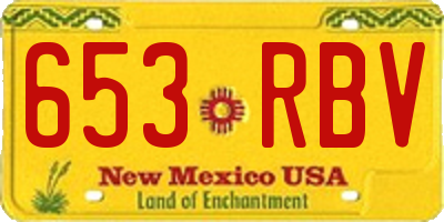 NM license plate 653RBV