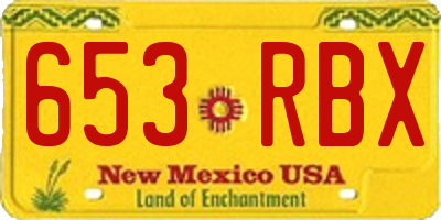 NM license plate 653RBX