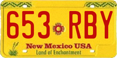 NM license plate 653RBY
