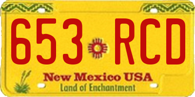 NM license plate 653RCD