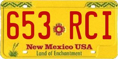 NM license plate 653RCI