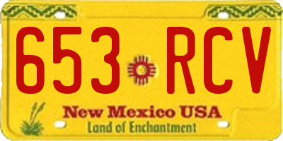 NM license plate 653RCV