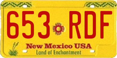 NM license plate 653RDF