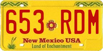 NM license plate 653RDM