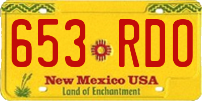NM license plate 653RDO