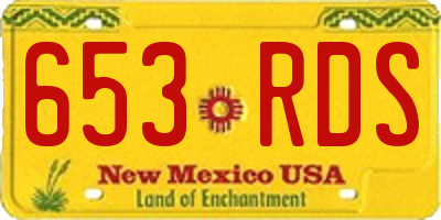 NM license plate 653RDS