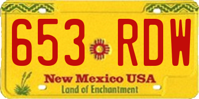 NM license plate 653RDW