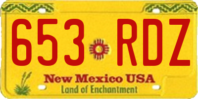 NM license plate 653RDZ