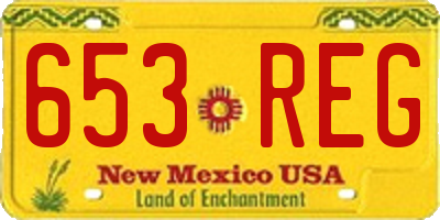 NM license plate 653REG