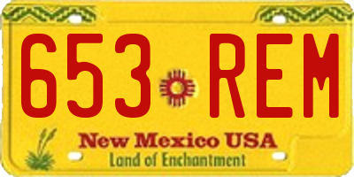 NM license plate 653REM