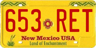 NM license plate 653RET