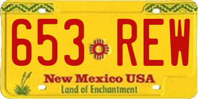 NM license plate 653REW