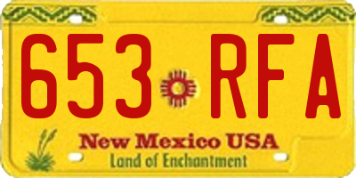 NM license plate 653RFA