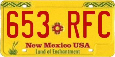 NM license plate 653RFC