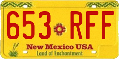 NM license plate 653RFF