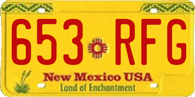 NM license plate 653RFG