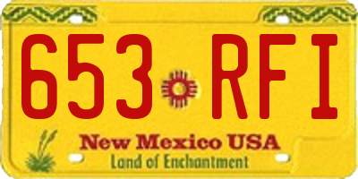 NM license plate 653RFI