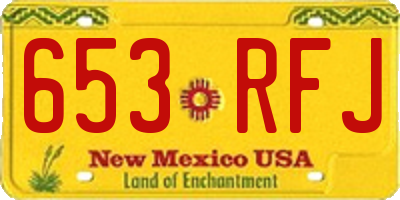 NM license plate 653RFJ