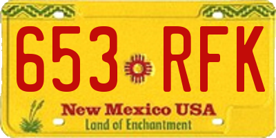 NM license plate 653RFK