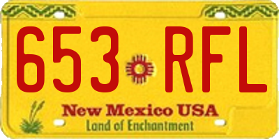 NM license plate 653RFL
