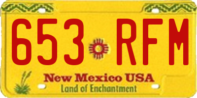 NM license plate 653RFM