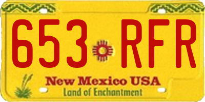 NM license plate 653RFR