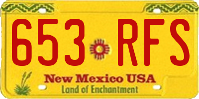 NM license plate 653RFS