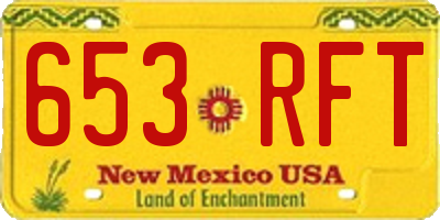 NM license plate 653RFT