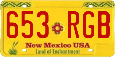 NM license plate 653RGB