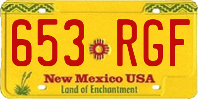 NM license plate 653RGF