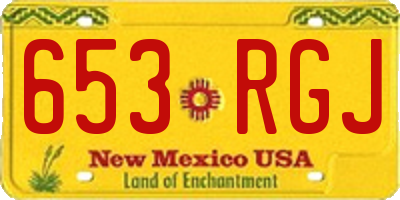 NM license plate 653RGJ