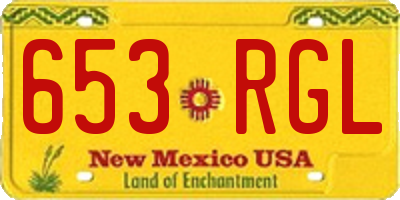 NM license plate 653RGL