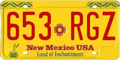 NM license plate 653RGZ
